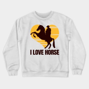 'I Love Horse' Adorable Horse Gift Crewneck Sweatshirt